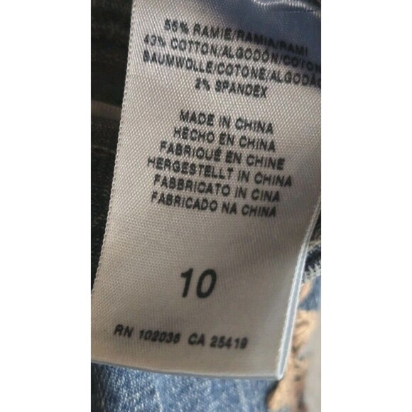 Guess Girls Western Jeans Floral Embroidered Wide Split Hem Size 10 - Picture 6 of 10